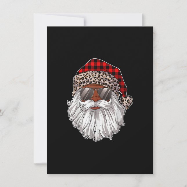 Afrikanischer amerikanischer Weihnachtsmann Black  Einladung (Vorderseite)