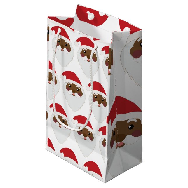 Afrikanischer amerikanischer Weihnachtsmann Kleine Kleine Geschenktüte (Vorderseite Schrägansicht)