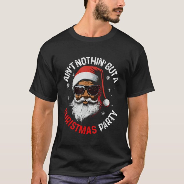 Afrikanischer amerikanischer Weihnachtsmann Pajama T-Shirt (Vorderseite)