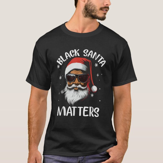 Afrikanischer amerikanischer Weihnachtsmann Pajama T-Shirt (Vorderseite)