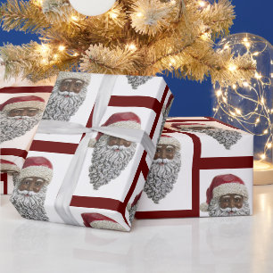 Afrikanischer amerikanischer Weihnachtsmann Weihna Geschenkpapier