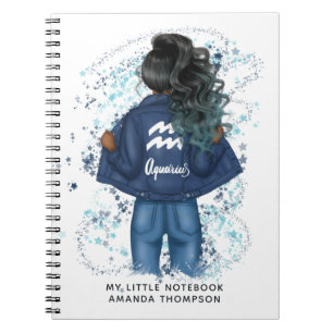 Afrikanischer Aquarius Zodiac Sign Personal Notizblock