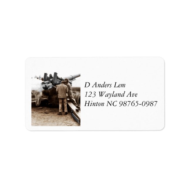 Afrikanischer Artillerymen Weltkrieg Adressaufkleber (Vorne)