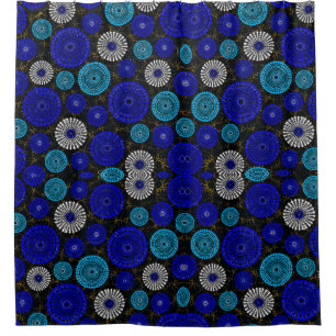 Afrikanischer blauer Sonnenbruch-Geometrie-Duschvo Duschvorhang