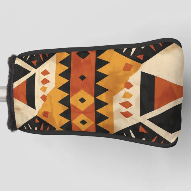 afrikanischer Designhintergrund in braun und schwa Golf Headcover (Vorderseite)