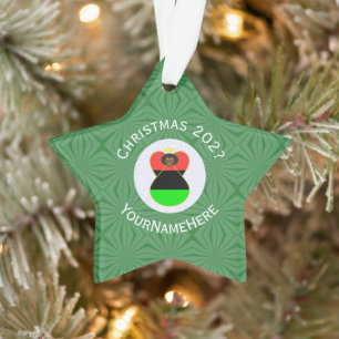 Afrikanischer Diaspora-Engel Weihnachtsflagge Pers Ornament