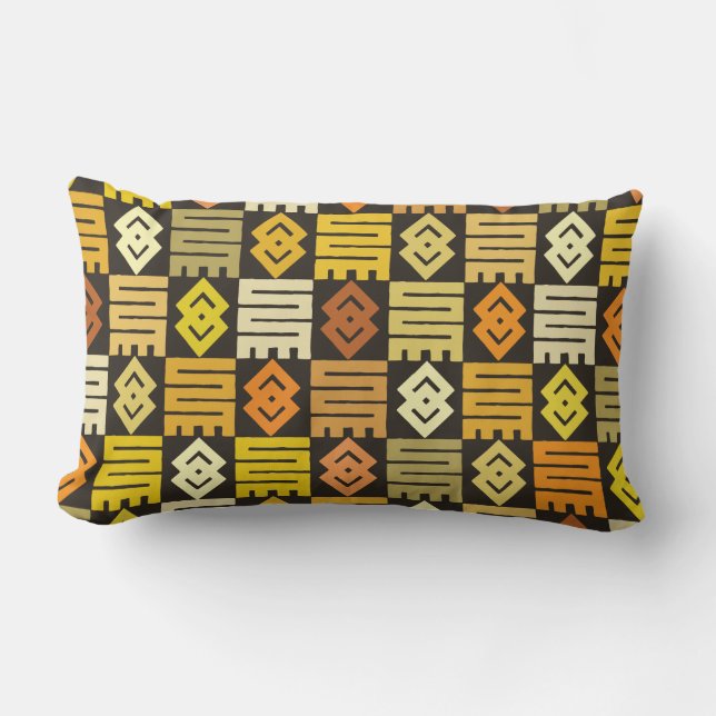 Afrikanischer Druck mit bedeutungsvollen Adinkra Lendenkissen (Vorderseite)