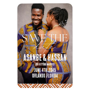Afrikanischer Druck mit Foto Hochzeit Termin vorme Magnet