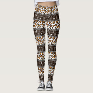 Afrikanischer Druck mit Gepardhautmuster Leggings