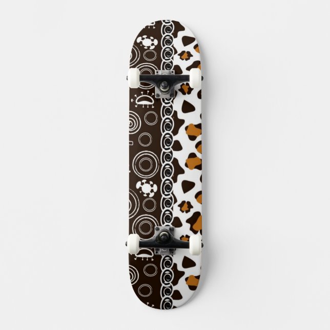Afrikanischer Druck mit Gepardhautmuster Skateboard (Vorderseite)