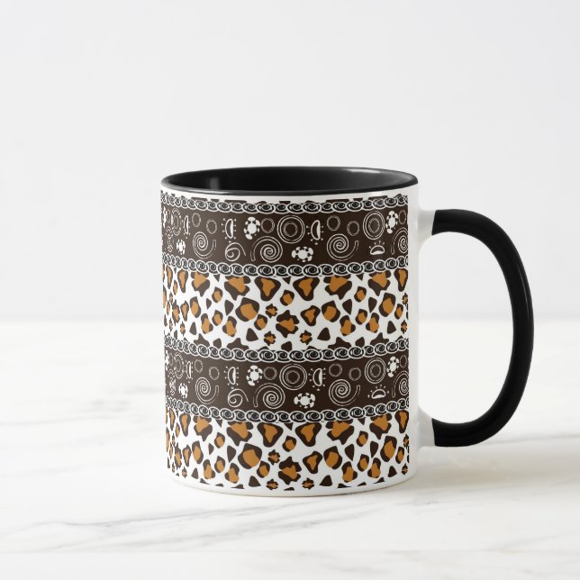 Afrikanischer Druck mit Gepardhautmuster Tasse (Rechts)