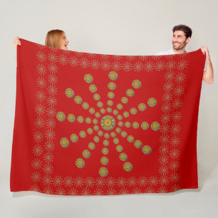 Afrikanischer Druck Roter Punkte-Design Fleecedecke