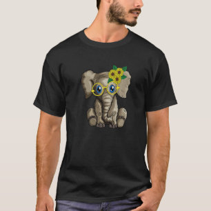 Afrikanischer Elefant Blume Brillen Bow Elephant B T-Shirt