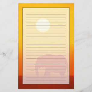 Afrikanischer Elefant, der am Sonnenuntergang, Briefpapier