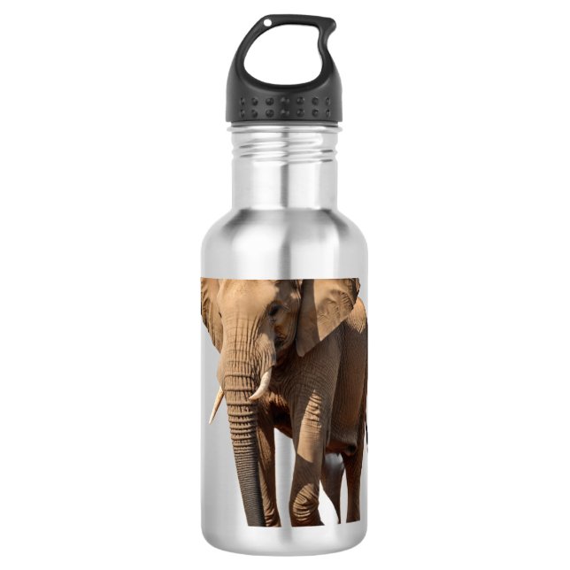Afrikanischer Elefant Edelstahlflasche (Vorderseite)
