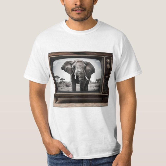 afrikanischer Elefant im analogen Fernsehen, T-Shirt (Vorderseite)