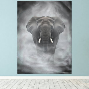 Afrikanischer Elefant im nebligen Dunst Serene Imp Leinwanddruck