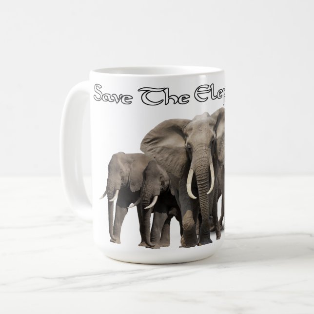 Afrikanischer Elefant Kaffeetasse (Vorderseite Links)