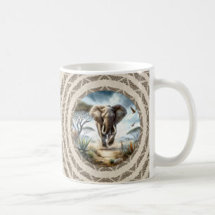 afrikanischer Elefant mit Muster Kaffeetasse