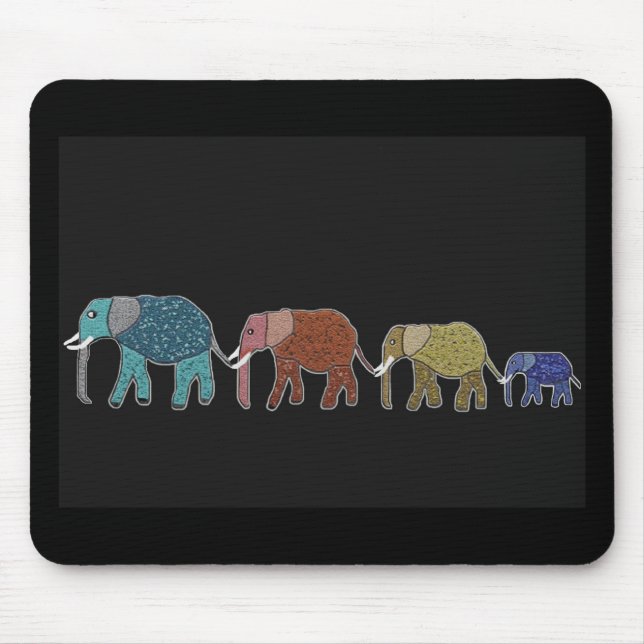 Afrikanischer Elefant-Neonweg Mousepad (Vorne)