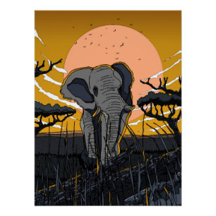 Afrikanischer Elefant Poster