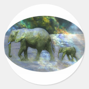 Afrikanischer Elefant Runder Aufkleber