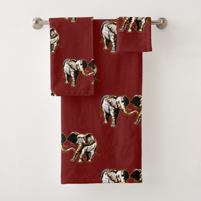 Afrikanischer Elefant-Safari Badhandtuch Set (Insitu)