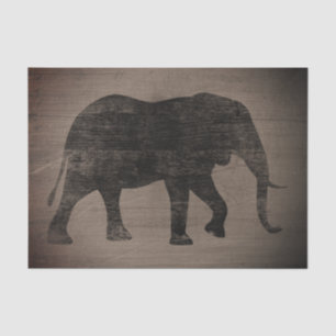 Afrikanischer Elefant-Silhouette-rustikale Art Seidenpapier
