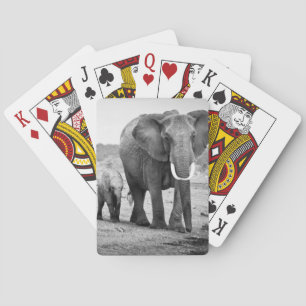 Afrikanischer Elefant u. Kälber   Kenia, Afrika Spielkarten