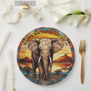 Afrikanischer Elephant Birthday Pappteller