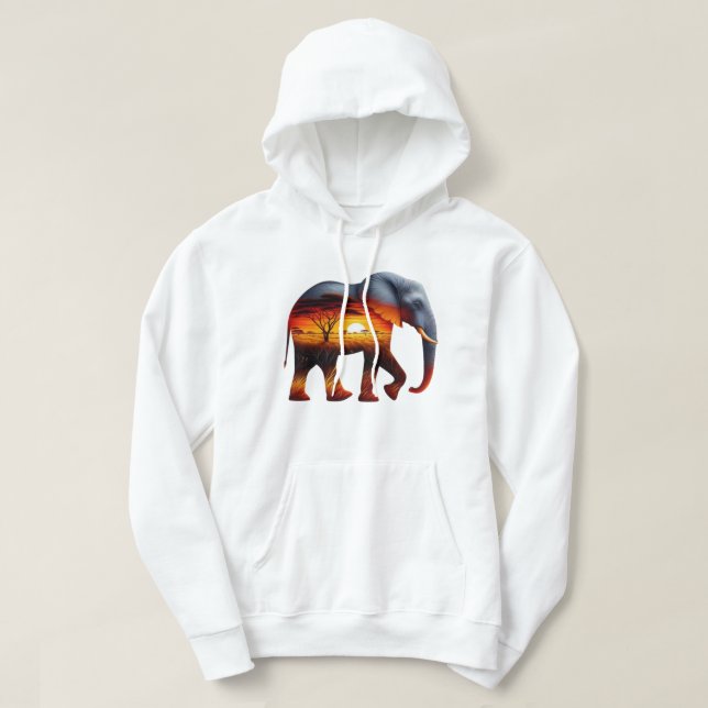 Afrikanischer Elephant Hoodie (Design vorne)