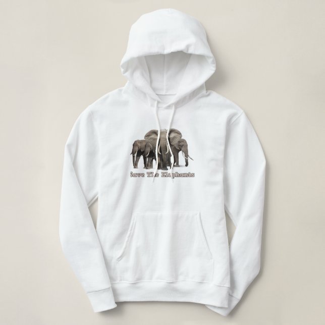 Afrikanischer Elephant Hoodie (Design vorne)