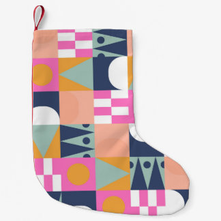 Afrikanischer Farbblock, geometrisches Muster. Kleiner Weihnachtsstrumpf