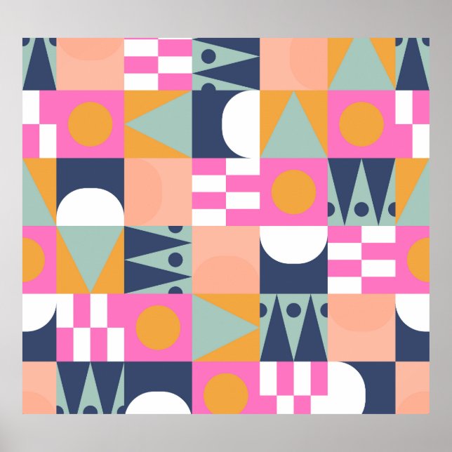 Afrikanischer Farbblock, geometrisches Muster. Poster (Vorne)