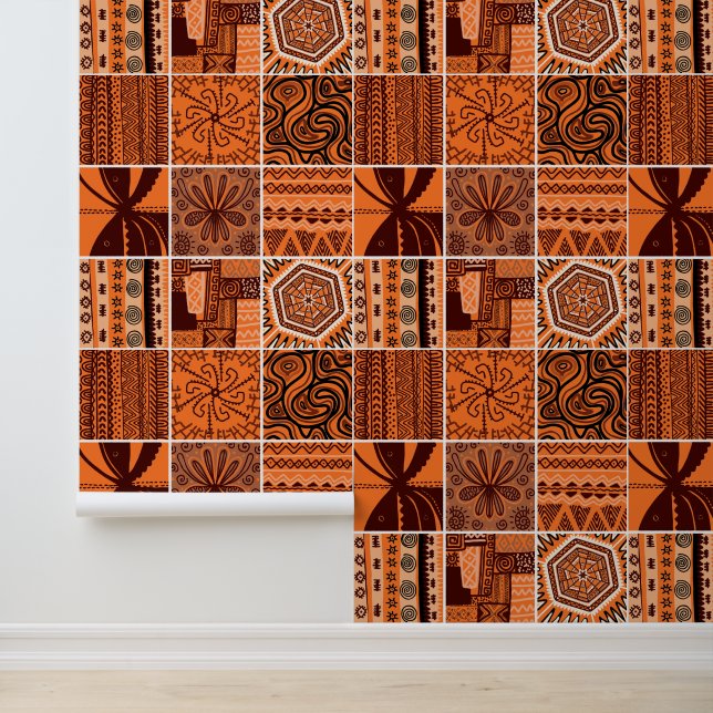 afrikanischer Fliesenstil Tapete (Anwendung)