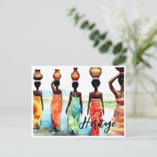 Afrikanischer Frauenkasket zum Thema "Das lange Er Postkarte