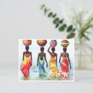 Afrikanischer Frauenkasket zum Thema "Das lange Er Postkarte