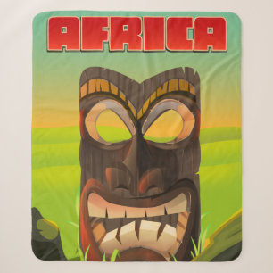 Afrikanischer geschnitzter Kopf Sherpadecke