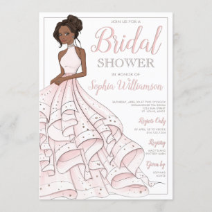 Afrikanischer Glitzer Glam Bride Brautparty Einladung