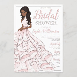 Afrikanischer Glitzer Glam Bride Brautparty Einladung