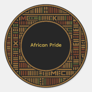 Afrikanischer Gold-Kente-Muster-Aufkleber Runder Aufkleber
