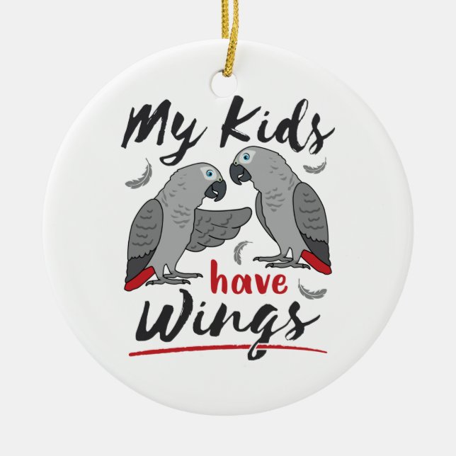Afrikanischer grauer Mama Vater meine Kinder haben Keramik Ornament (Vorne)