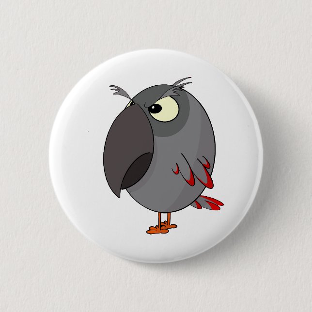 Afrikanischer Graupapagei Button (Vorderseite)