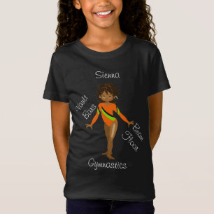 Afrikanischer Gymnastikamerikaner, braune Augen, O T-Shirt