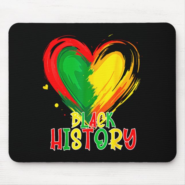 Afrikanischer Herz Schwarzer Geschichtsmonat Afroa Mousepad (Vorne)