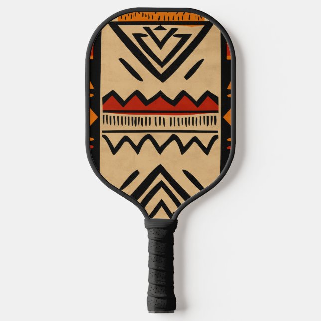 Afrikanischer Hintergrund in warmen Farben Pickleball Schläger (Vorderseite)