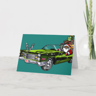 Afrikanischer Hipster Santa Feiertagskarte