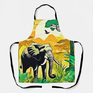 Afrikanischer Jungle Elephant Art Design Schürze