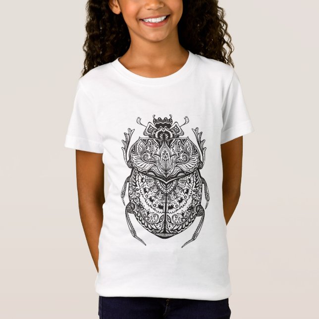 Afrikanischer Käfer Zendoodle T-Shirt (Vorderseite)