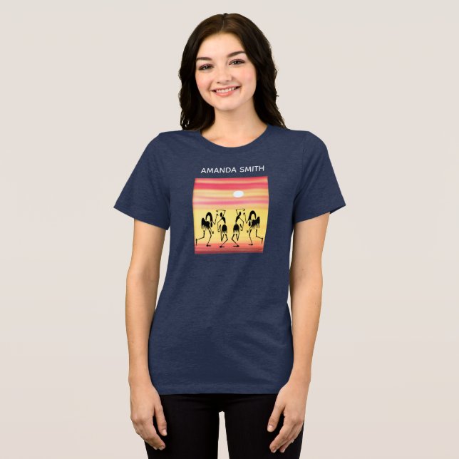 Afrikanischer, kenianischer Niedlicher Sonnenunter Tri-Blend Shirt (Vorderseite voll)